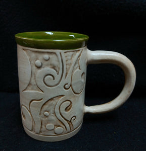 Mug, abstract carved